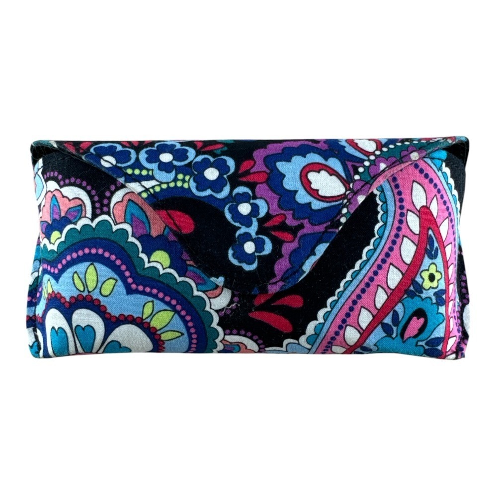 Vera Bradley Haymarket Paisley Hard Eyeglass Case Magnetic Flap Blue Pink Black